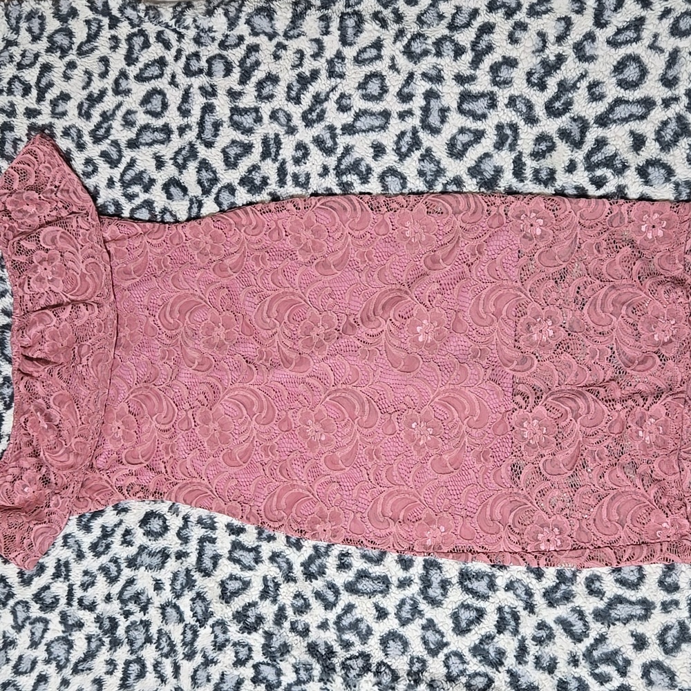 Charlotte Russe Strapless Lace Dress in Mauve